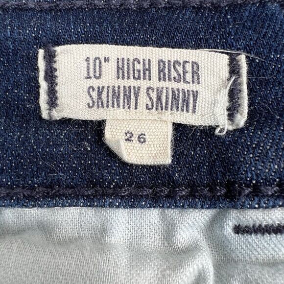 Madewell 10” High Riser‎ Skinny Skinny Dark Wash Blue Denim Jeans Mens Size 26 - Picture 9 of 11